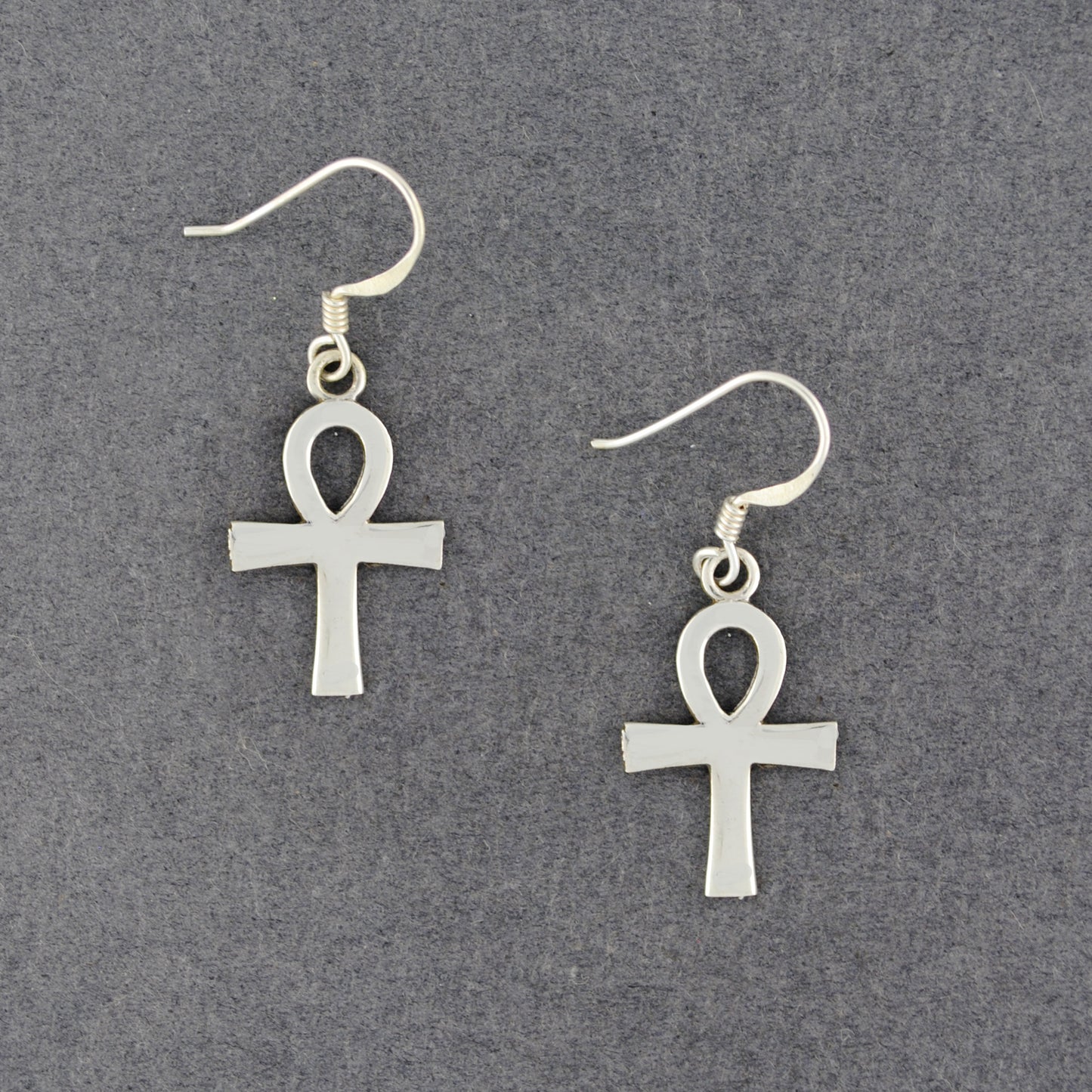 Sterling Silver Ankh Earrings