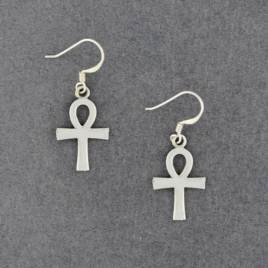 Sterling Silver Ankh Earrings