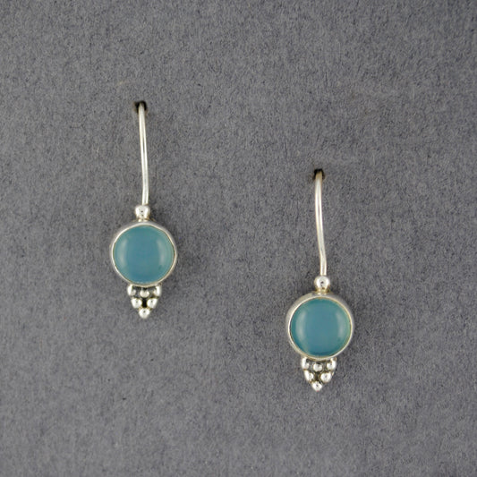 Sterling Silver Chalcedony Circle Earrings