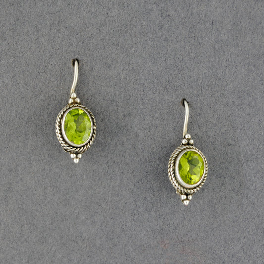 Sterling Silver Peridot Oval Earrings