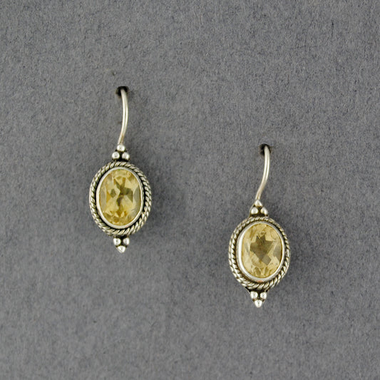 Sterling Silver Citrine Oval Earrings