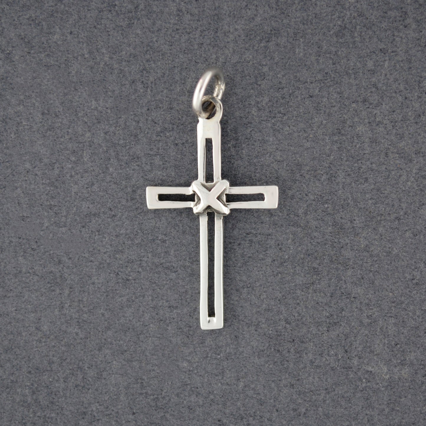 Sterling Silver Open Cross with Detail Pendant