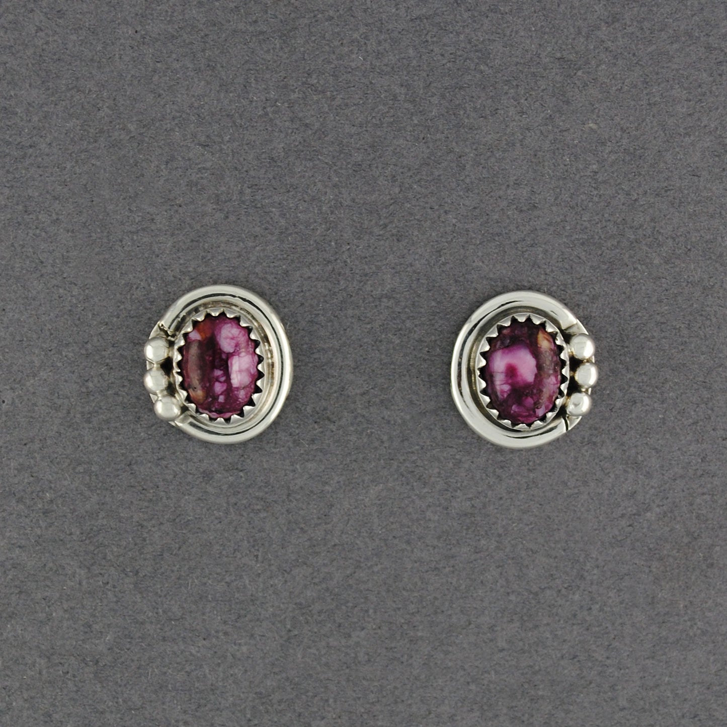 Sterling Silver Purple Spiny Oyster Post Earrings