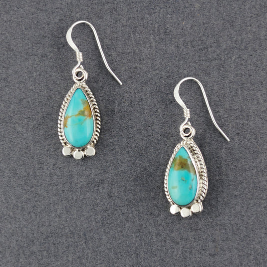 Sterling Silver Turquoise Small Teardrop Earrings