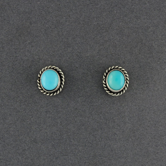 Sterling Silver Turquoise Oval Post Earrings