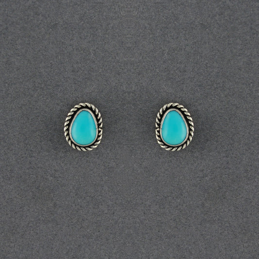 Sterling Silver Turquoise Teardrop Post Earrings