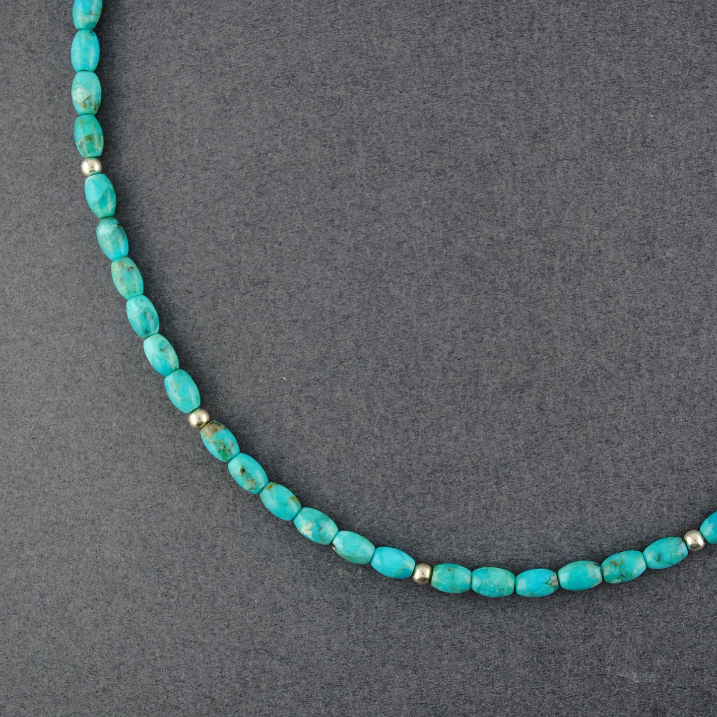 Sterling Silver Kingman Mine Beaded Turquoise Necklace