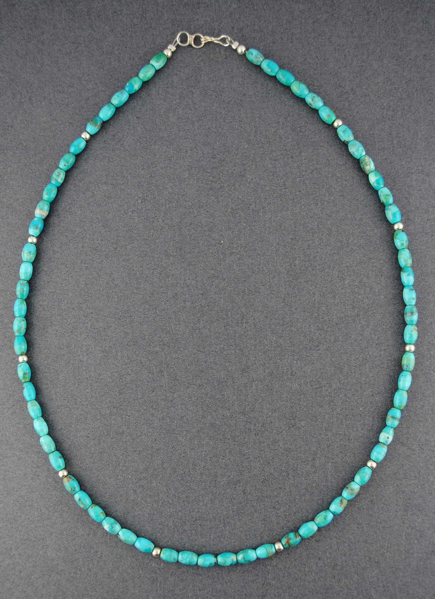 Sterling Silver Kingman Mine Beaded Turquoise Necklace