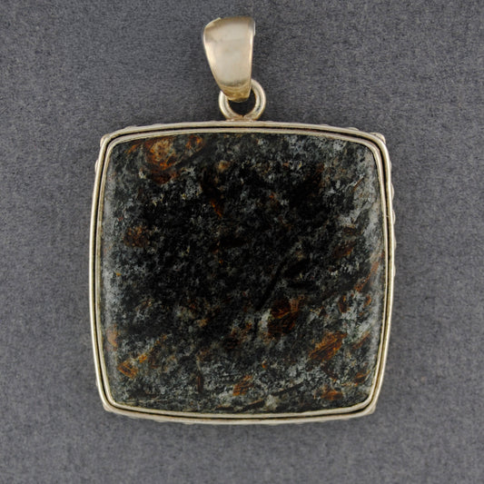 Sterling Silver Large Astrophylite Square Pendant