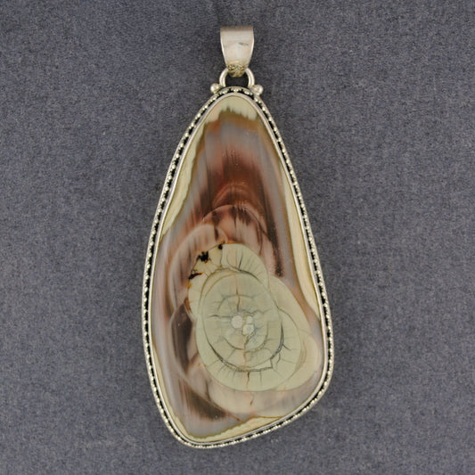 Sterling Silver Oblong Imperial Jasper Pendant
