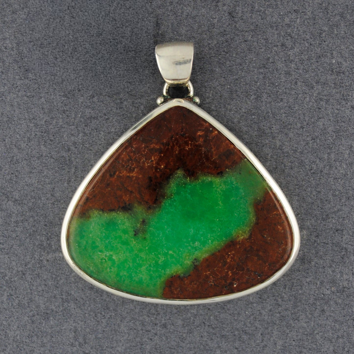 Sterling Silver Boulder Chrysoprase Teardrop Pendant