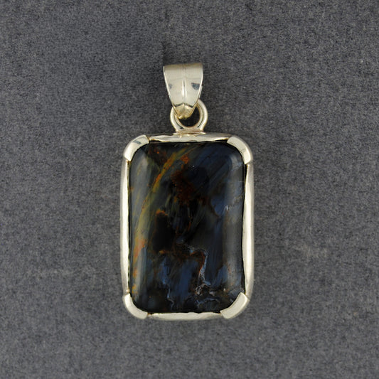 Sterling Silver  Pietersite Rectangle Pendant