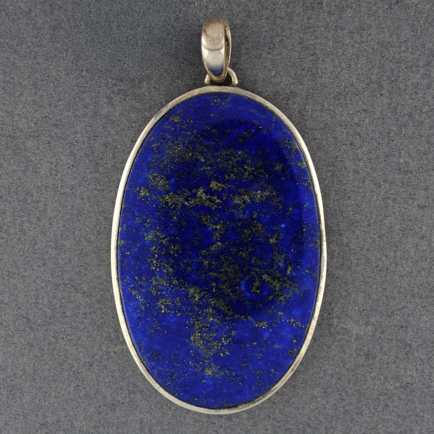 Sterling Silver Lapis Jumbo Oval Pendant