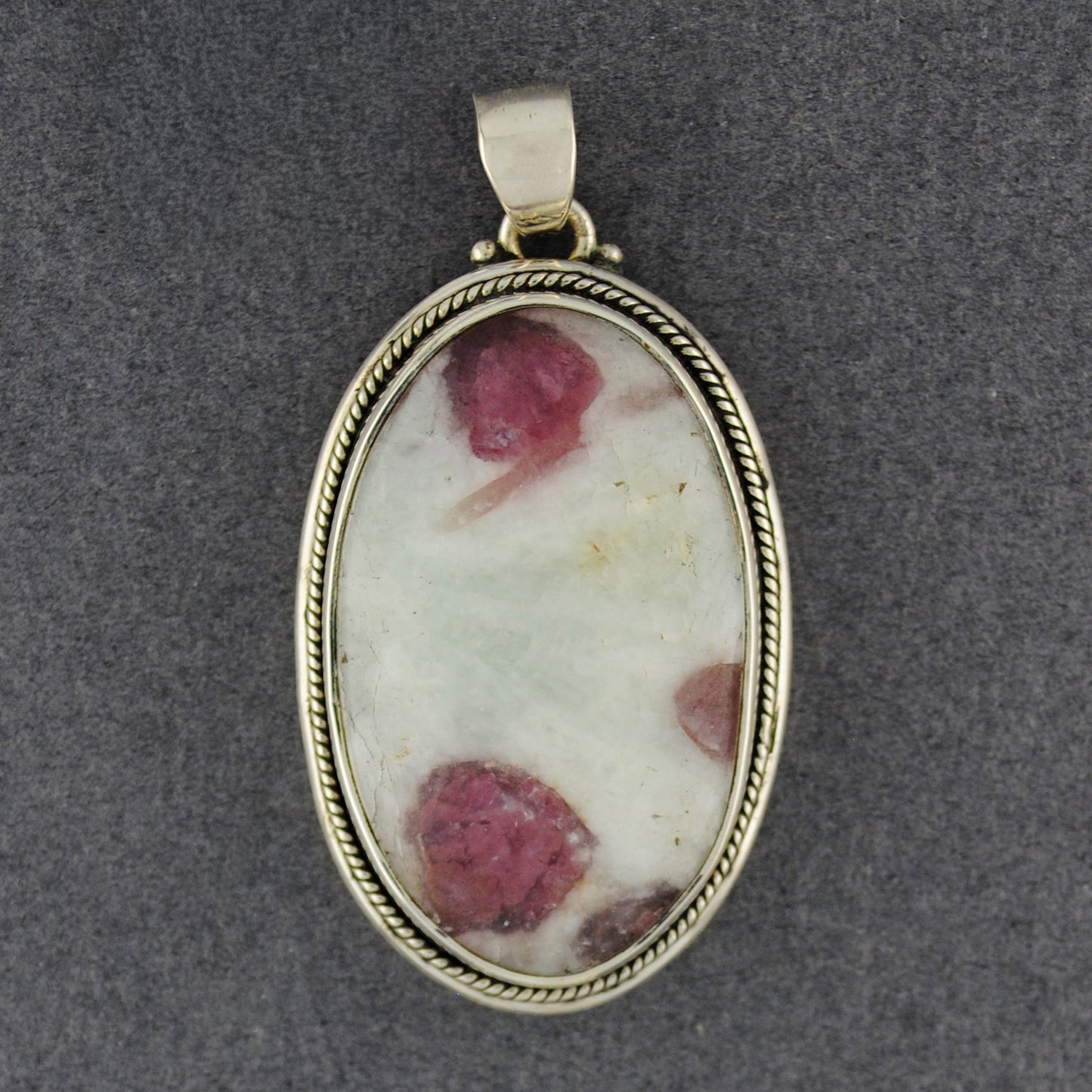 Sterling Silver Tourmaline in Quartz Oval Pendant