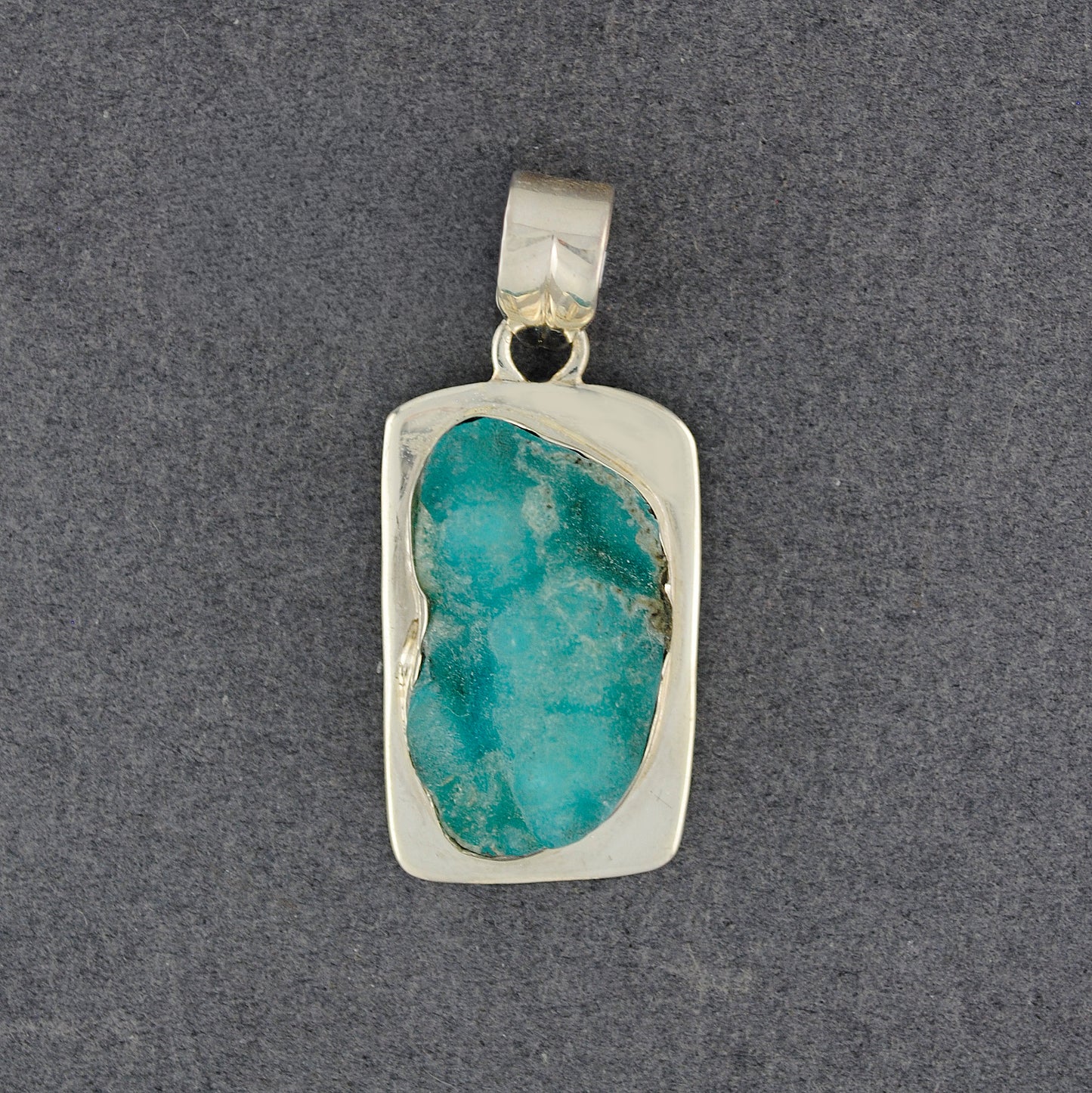 Sterling Silver Hemimorphite Rectangle Pendant