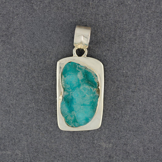 Sterling Silver Hemimorphite Rectangle Pendant