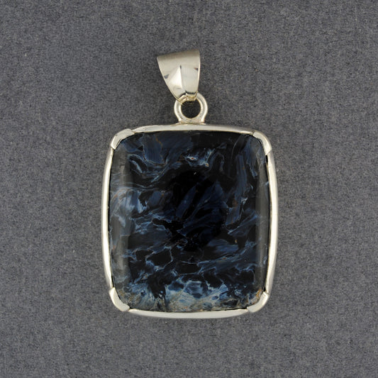 Sterling Silver Pietersite Large Square Pendant