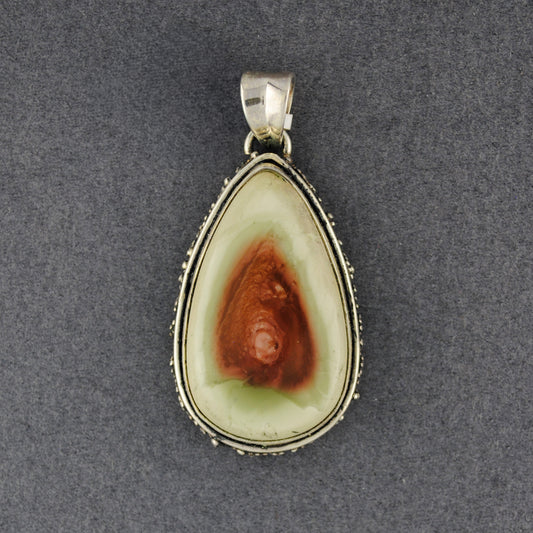 Sterling Silver Imperial Jasper Dotted Teardrop Pendant
