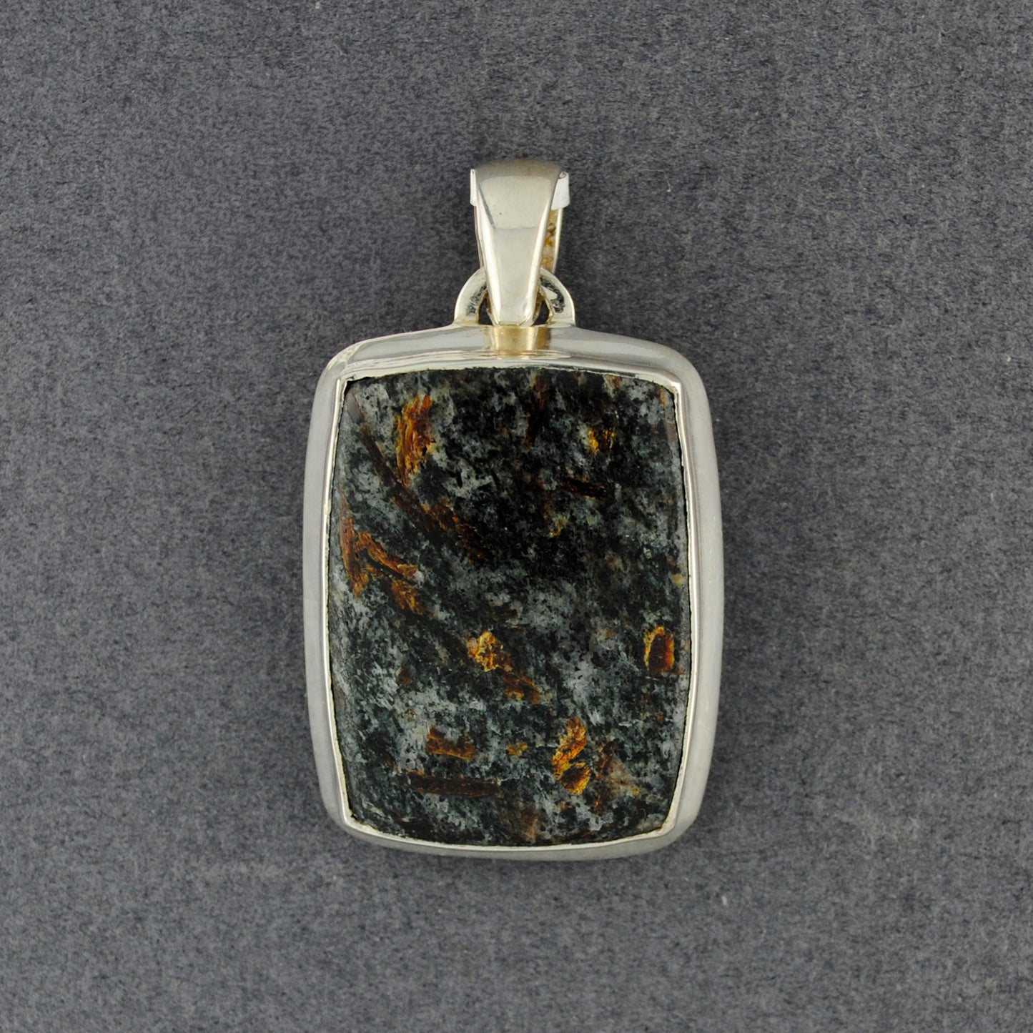 Sterling Silver Astrophylite Rectangle Pendant
