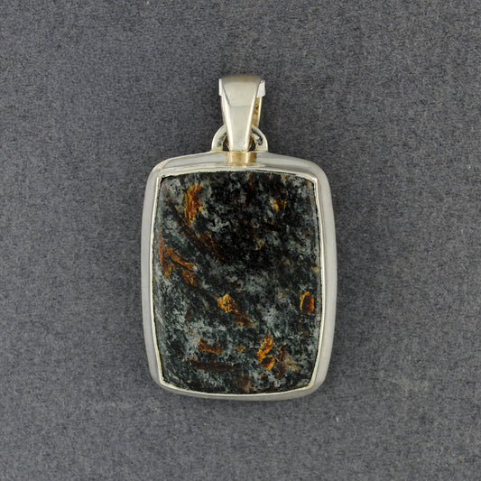 Sterling Silver Astrophylite Rectangle Pendant