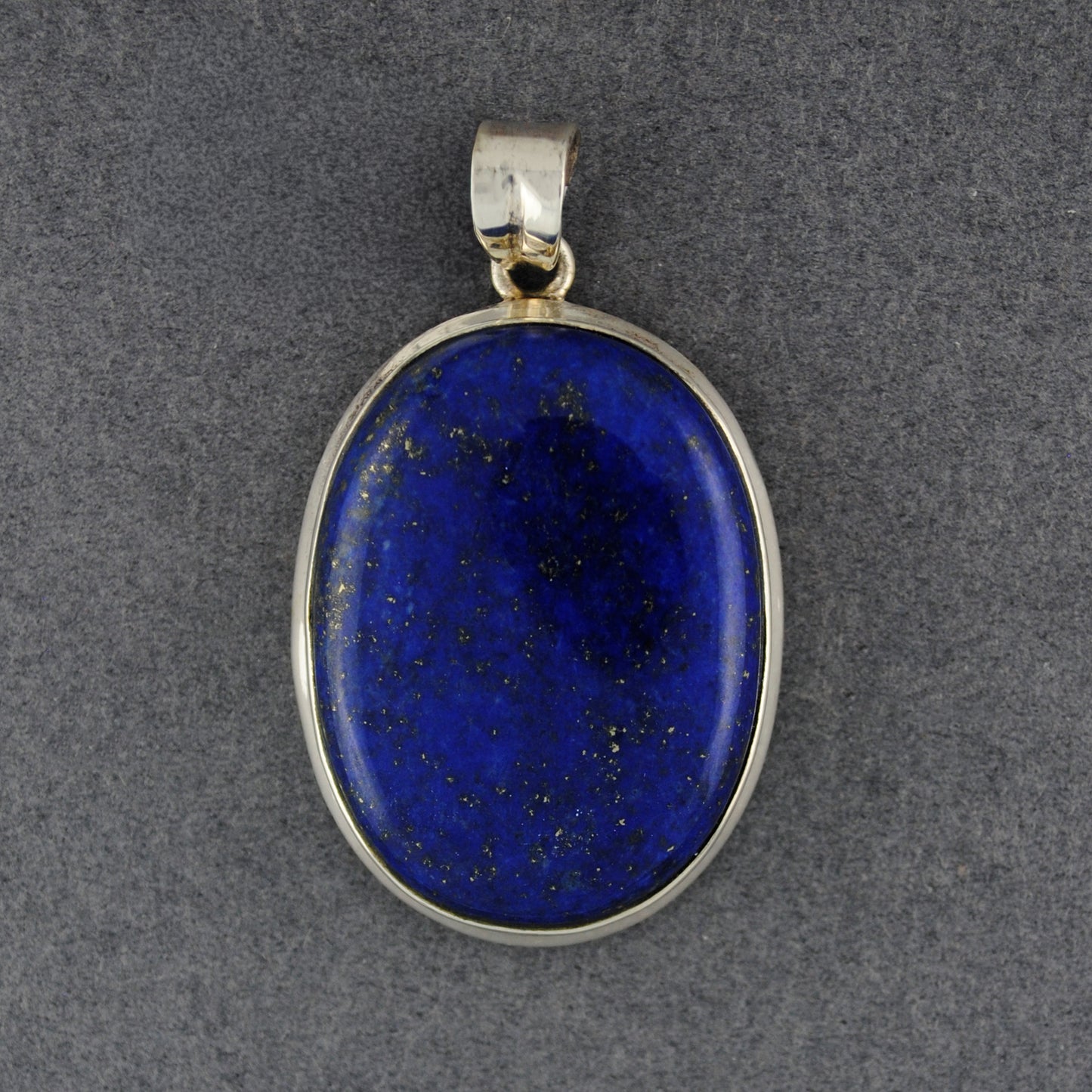 Sterlilng Silver Large Lapis Oval Pendant