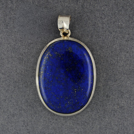 Sterlilng Silver Large Lapis Oval Pendant