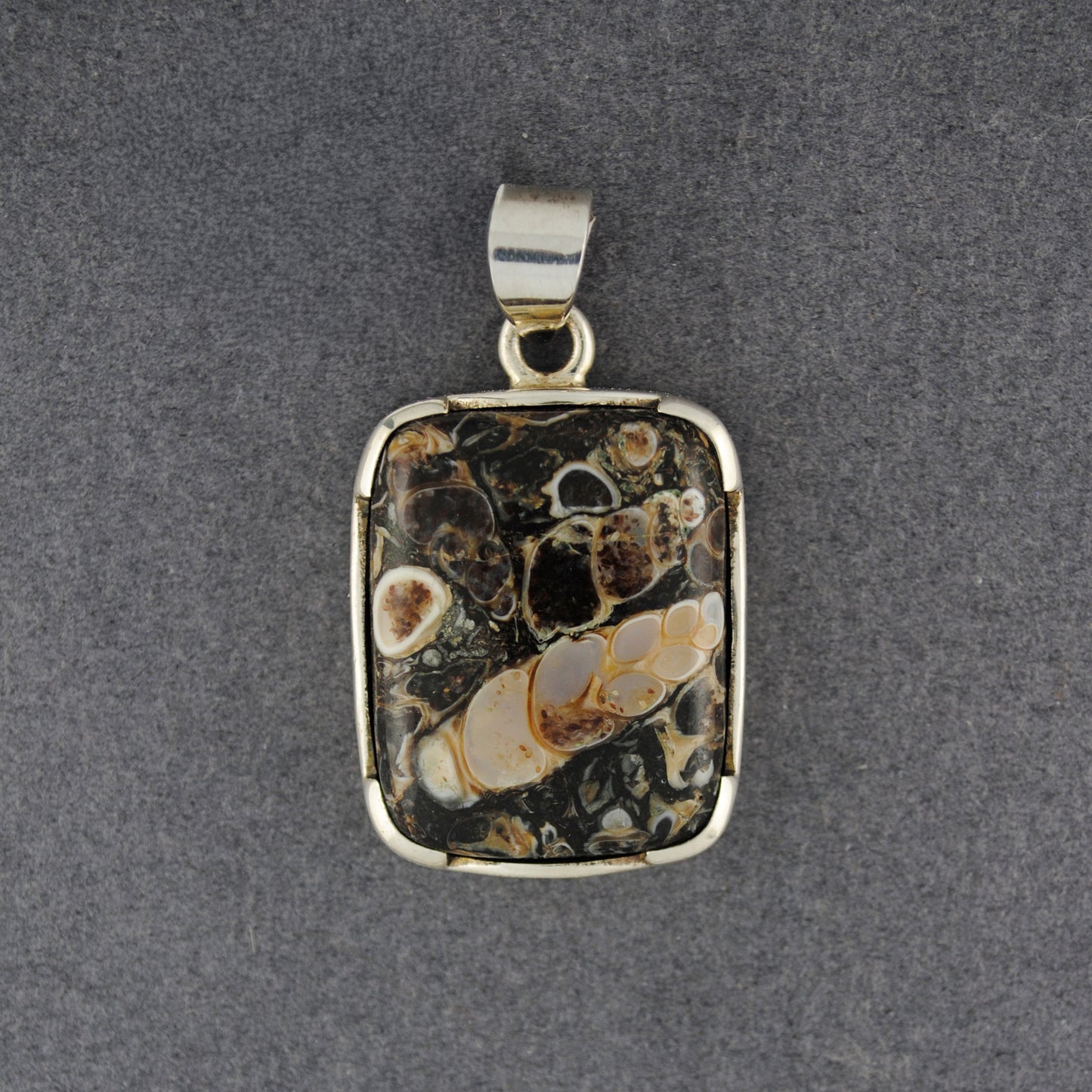 Sterling Silver Turritella Square Pendant
