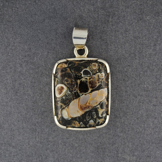 Sterling Silver Turritella Square Pendant