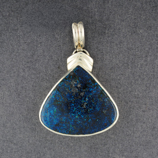 Sterling Silver Azurite Wide Teardrop Pendant
