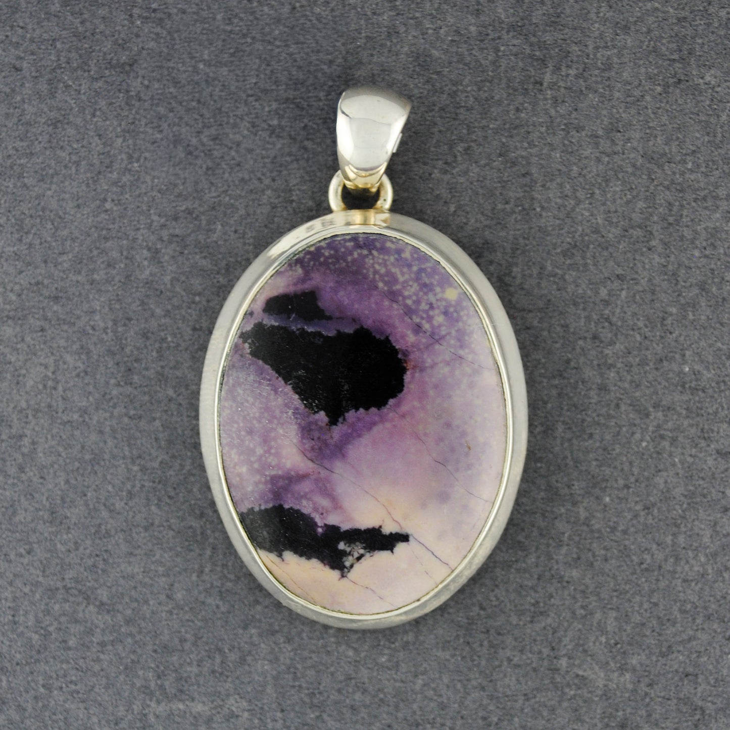 Sterling Silver Tiffany Stone Oval Pendant