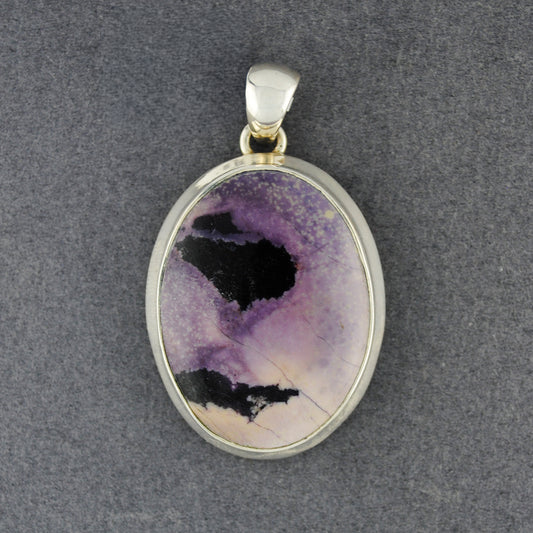Sterling Silver Tiffany Stone Oval Pendant