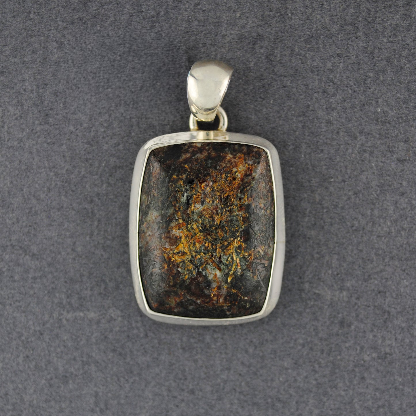 Sterling Silver Astrophylite Rectangle Pendant