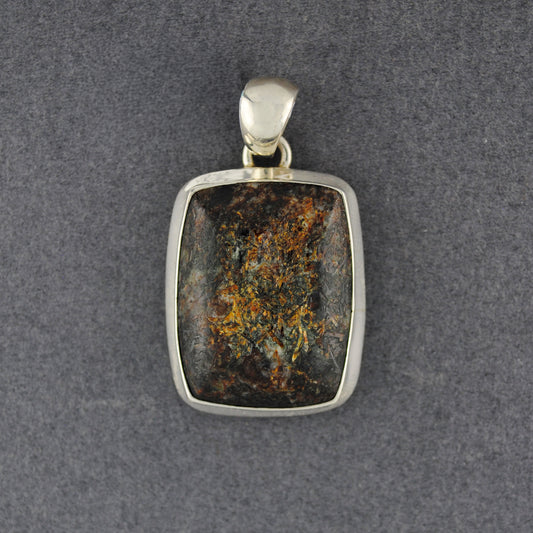 Sterling Silver Astrophylite Rectangle Pendant