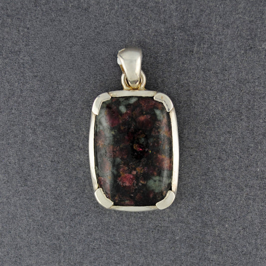 Sterling Silver Eudyalite Medium Rectangle Pendant