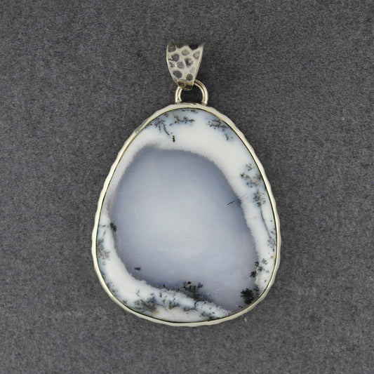 Sterling Silver Dendrite Agate Wide Drop Pendant