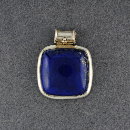 Sterling Silver Lapis Square Pendant