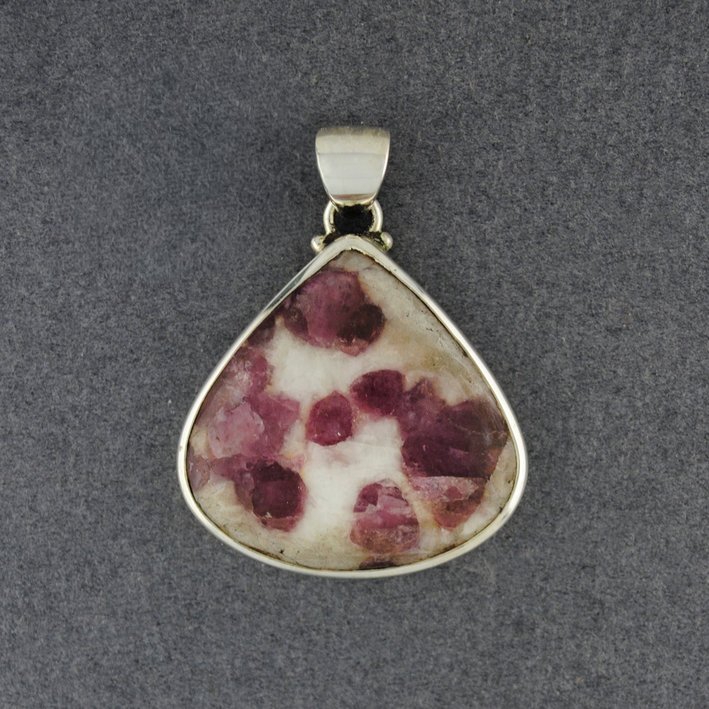 Sterling Silver Tourmaline in Quartz Medium Teardrop Pendant