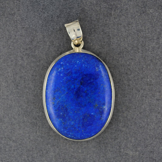 Sterling Silver Lapis Medium Oval Pendant