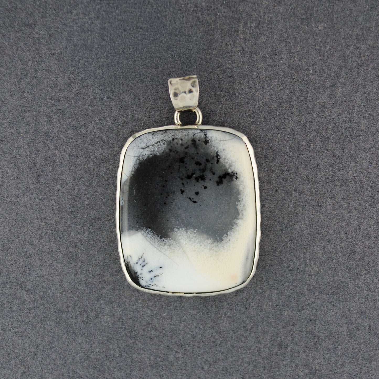 Sterling Silver Dendrite Agate Medium Rectangle Pendant