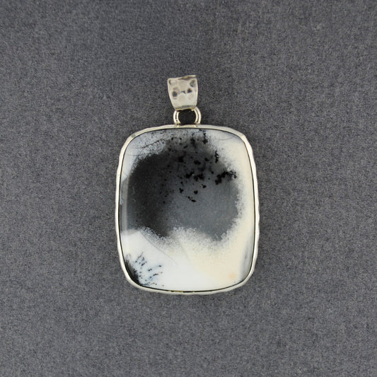 Sterling Silver Dendrite Agate Medium Rectangle Pendant