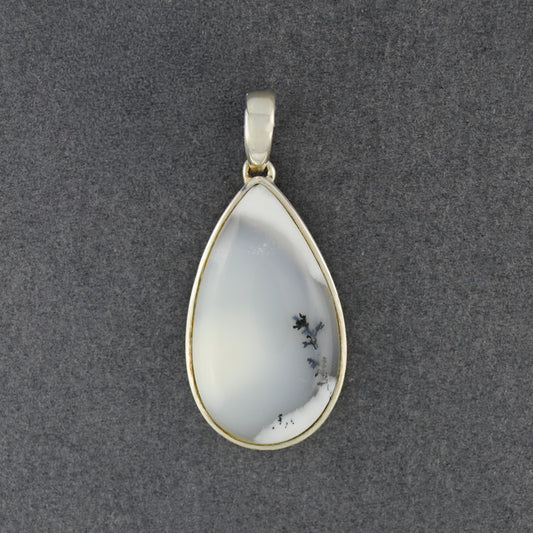 Sterling Silver Dendrite Agate Medium Teardrop Pendant