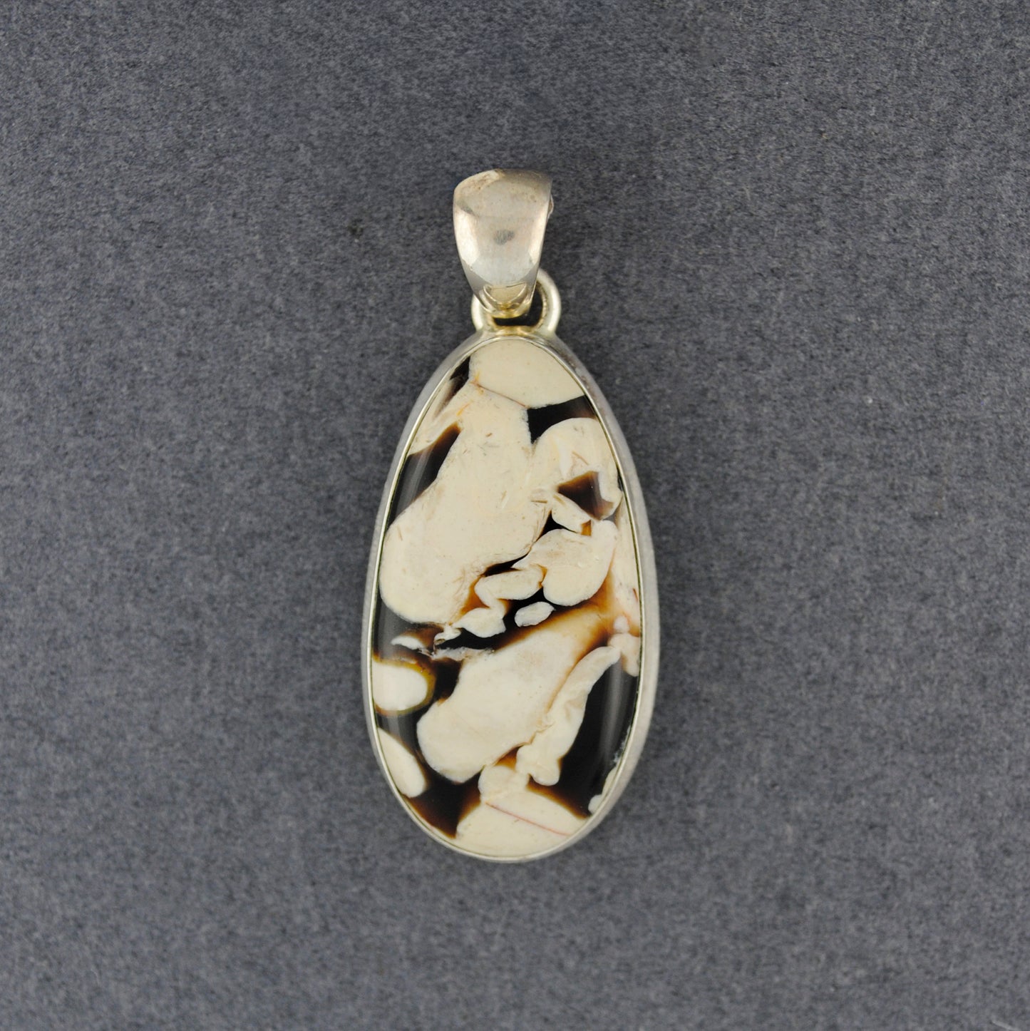 Sterling Silver Peanut Wood Drop Pendant