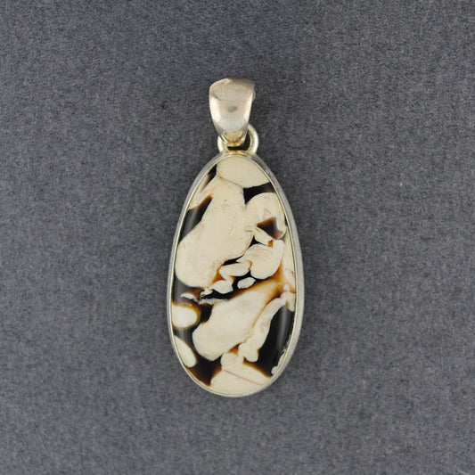 Sterling Silver Peanut Wood Drop Pendant