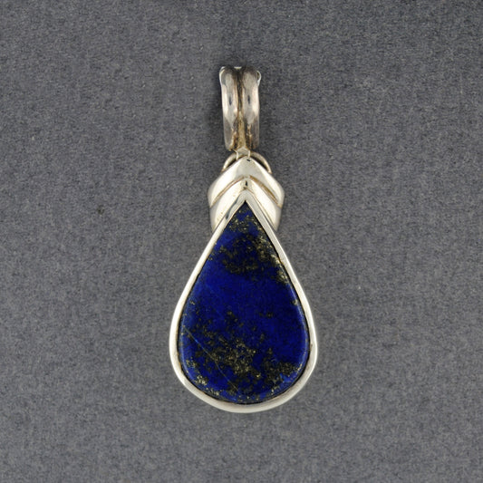 Sterling Silver Lapis Teardrop with Arrows Pendant