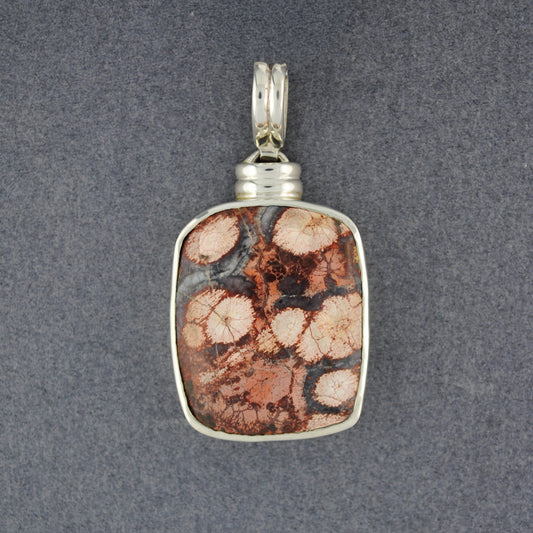 Sterling Silver Bird's Eye Jasper Rectangle Pendant