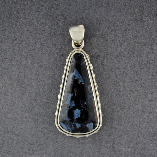 Sterling Silver Pietersite Long Teardrop Pendant