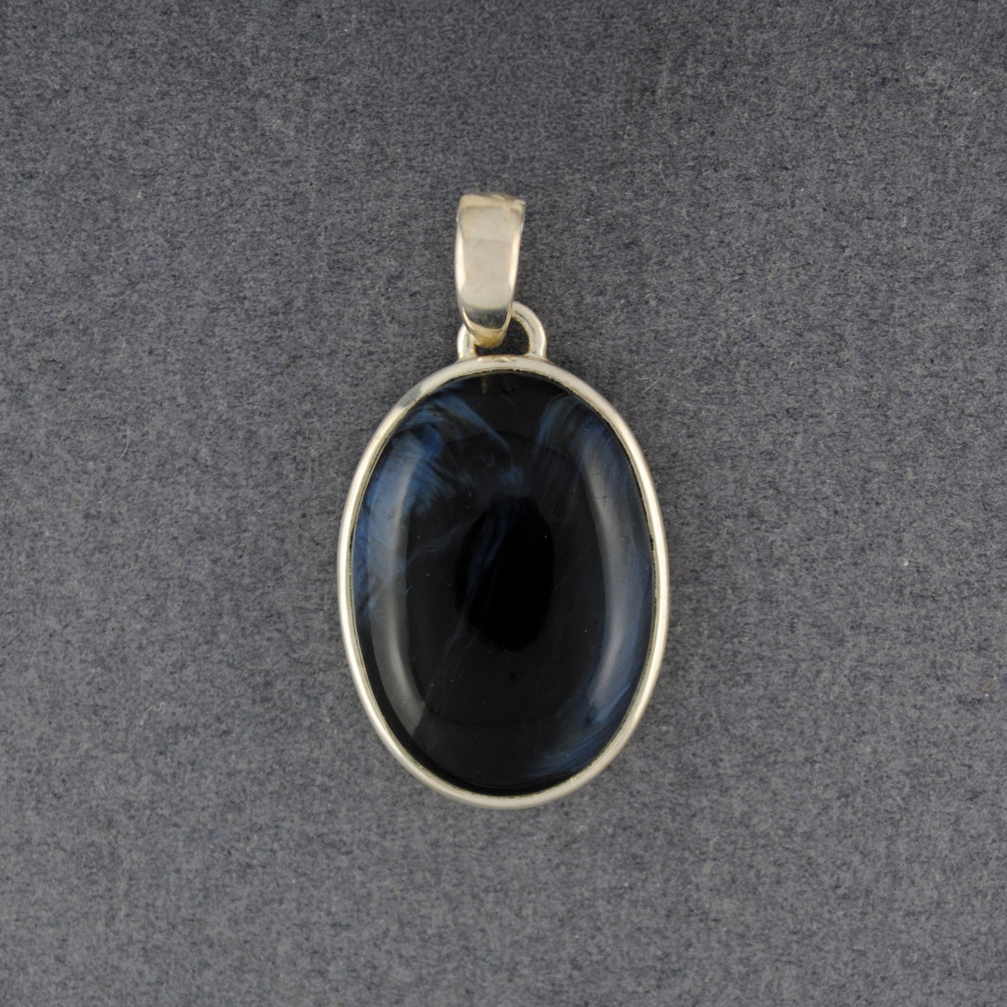 Sterling Silver Pietersite Small Oval Pendant