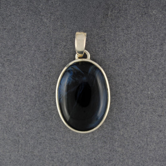 Sterling Silver Pietersite Small Oval Pendant