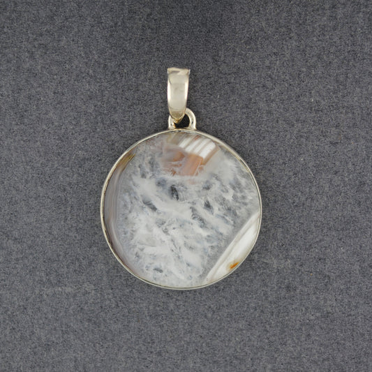 Sterling Silver Agate Disc Pendant