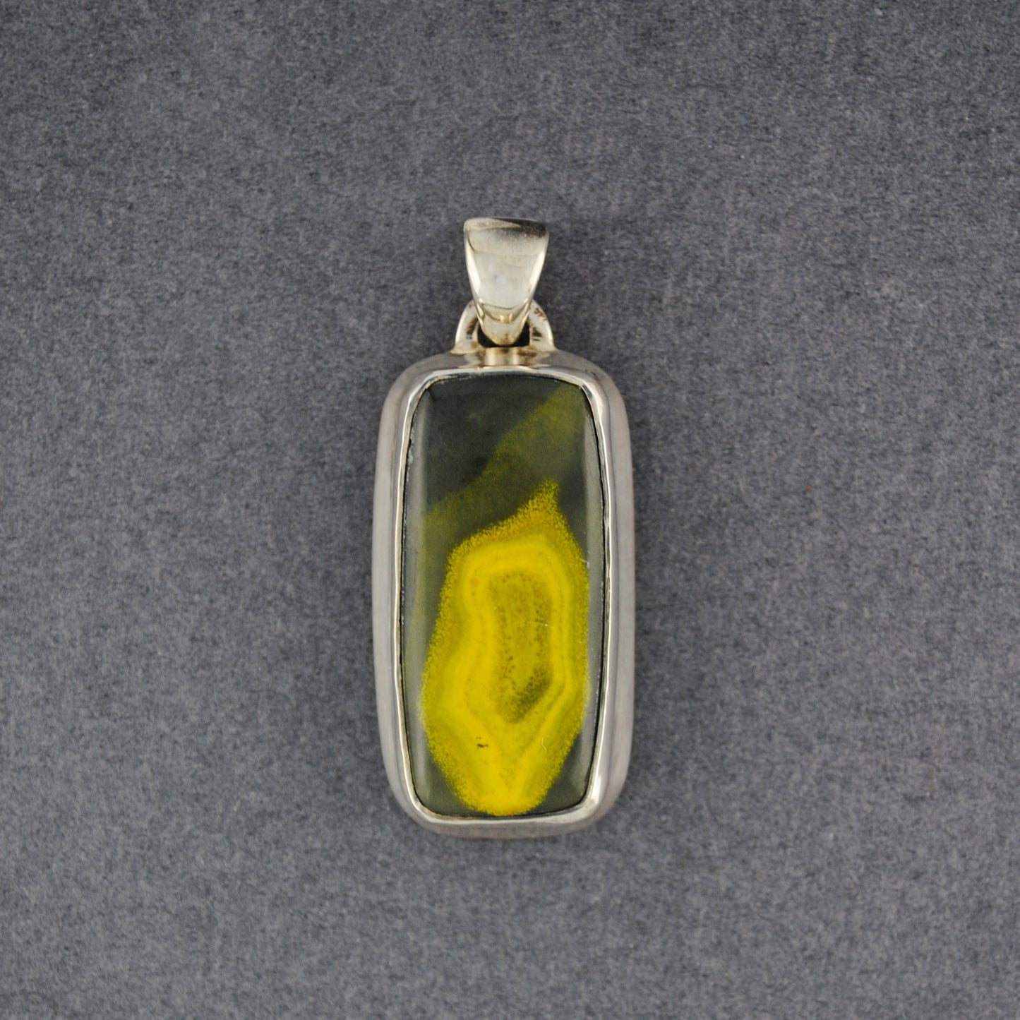 Sterling Silver Eclipse Stone Rectangle Pendant